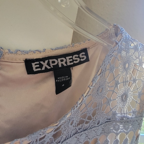 Express Tiered Lace Fit and Flare Dress - Picture 5 of 6
